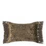Fabric cushions - PAULA cushion cover iridescent taupe velvet - BLANC D'IVOIRE