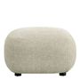 Poufs - Pouf LISETTE tissu jacquard de velours sable - BLANC D'IVOIRE