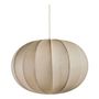 Hanging lights - CALYPSO round pendant light in cream fabric - BLANC D'IVOIRE