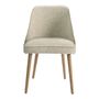 Chaises - Chaise MARCUS tissu jacquard de velours sable  - BLANC D'IVOIRE