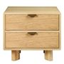 Night tables - SIMONA light oak bedside table  - BLANC D'IVOIRE