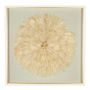 Paintings - FLOWER wall decoration with ecru feathers  - BLANC D'IVOIRE