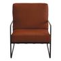 Armchairs - GASPARD armchair with removable cover in terracotta terry fabric and metal  - BLANC D'IVOIRE