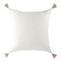 Fabric cushions - MATTEO white cotton velvet cushion cover - BLANC D'IVOIRE