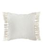 Fabric cushions - PAULA white iridescent velvet cushion cover - BLANC D'IVOIRE