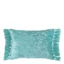 Fabric cushions - PAULA cushion cover iridescent aqua blue velvet - BLANC D'IVOIRE