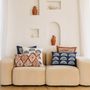 Fabric cushions - Radiance: Handcrafted Sunburst Print Lumbar Pillow - NAKI+SSAM