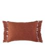 Fabric cushions - PAULA cushion cover iridescent burnt orange velvet - BLANC D'IVOIRE