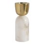 Candlesticks and candle holders - NOVA marble and gold metal tealight holder  - BLANC D'IVOIRE