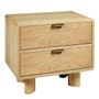 Night tables - SIMONA light oak bedside table  - BLANC D'IVOIRE