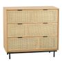 Chests of drawers - AUGUSTIN light oak and cane chest of drawers  - BLANC D'IVOIRE