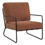 Armchairs - GASPARD armchair with removable cover in jacquard velvet fabric, rosewood and metal - BLANC D'IVOIRE