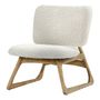 Armchairs - LINA armchair in French terry fabric, natural oak - BLANC D'IVOIRE