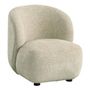 Fauteuils - Fauteuil LISETTE tissu jacquard de velours sable - BLANC D'IVOIRE
