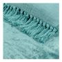 Bed linens - PAULA futon iridescent aqua blue velvet - BLANC D'IVOIRE