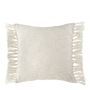 Fabric cushions - PAULA white iridescent velvet cushion cover - BLANC D'IVOIRE