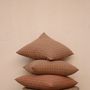 Fabric cushions - Rustic Elegance: Handwoven Brown Cotton Grid Cushion - NAKI+SSAM