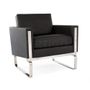 Armchairs - Viner Lounge Chair - Black Italian Leather - VIBORR