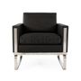 Armchairs - Viner Lounge Chair - Black Italian Leather - VIBORR