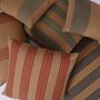 Fabric cushions - Earthy Finesse: Woven Brown Cotton Bold Stripes Cushion - NAKI+SSAM