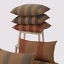 Fabric cushions - Earthy Finesse: Woven Brown Cotton Bold Stripes Cushion - NAKI+SSAM