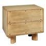 Night tables - SIMONA light oak bedside table  - BLANC D'IVOIRE