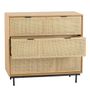 Chests of drawers - AUGUSTIN light oak and cane chest of drawers  - BLANC D'IVOIRE