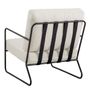 Fauteuils - Fauteuil GASPARD déhoussable tissu bouclette crème et métal - BLANC D'IVOIRE