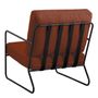 Armchairs - GASPARD armchair with removable cover in terracotta terry fabric and metal  - BLANC D'IVOIRE