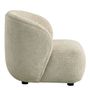 Fauteuils - Fauteuil LISETTE tissu jacquard de velours sable - BLANC D'IVOIRE