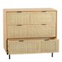 Chests of drawers - AUGUSTIN light oak and cane chest of drawers  - BLANC D'IVOIRE