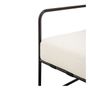 Fauteuils - Fauteuil GASPARD déhoussable tissu bouclette crème et métal - BLANC D'IVOIRE