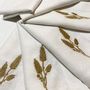 Table linen - Napkins white linen with embroidery Spike wheat - GOLIUK