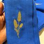 Table linen - Set of Napkin blue linen embroidery Spike wheat - GOLIUK