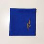 Table linen - Set of Napkin blue linen embroidery Spike wheat - GOLIUK