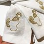 Linge de table textile - Napkin white linen embroidery  Ukrainian symbol of sustainability - GOLIUK