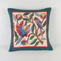 Fabric cushions - Handmade Embroidered Birds Cushion - FOWA