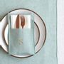 Table linen - Linen napkin holder with initials - GIARDINO SEGRETO