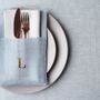 Table linen - Linen napkin holder with initials - GIARDINO SEGRETO