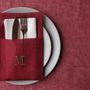 Table linen - Linen napkin holder with initials - GIARDINO SEGRETO