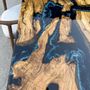 Kitchens furniture - Blue Olive Epoxy Dining Table - Custom Wood Table - TINELLA WOOD