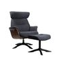 Armchairs - OSAKA Lounge Chair - Solid Wood and Grey Fabric - VIBORR