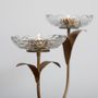 Decorative objects - Glass flower double tea-light candle holder - MAHE HOMEWARE