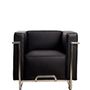 Armchairs - Lounge Box Armchair - Black Italian Leather - VIBORR