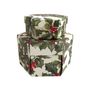 Caskets and boxes - Set 2 hexagon gift boxes with lid - "Ramo agrifoglio" - TASSOTTI - ITALY