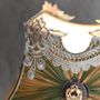 Decorative objects - Abat-jour Victorien MARQUISE AUX PAONS - BELLE EPOQUE