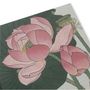 Papeterie bureau - Carnet en satin/coton avec fleurs de lotus épanouies - BIEN MOVES