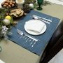 Placemats - Dark Blue Placemat With Silver Christmas Tree set of 2 - HYA CONCEPT STORE