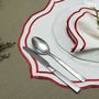 Placemats - Oval White Placemat with Red contour Set of 2 - HYA CONCEPT STORE