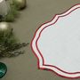 Placemats - Oval White Placemat with Red contour Set of 2 - HYA CONCEPT STORE